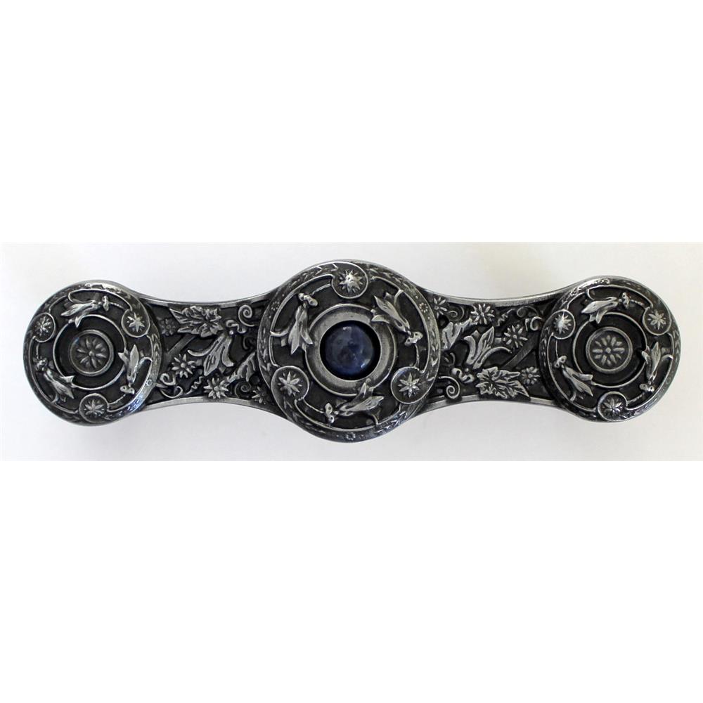 Notting Hill NHP-661-AP-BS Jeweled Lily Pull Antique Pewter/Blue Sodalite natural stone
